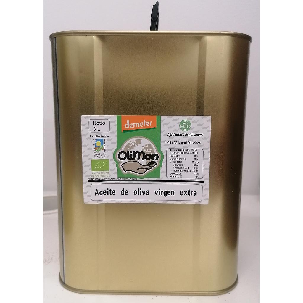 Aceite de oliva virgen extra lata 3l OLIMON