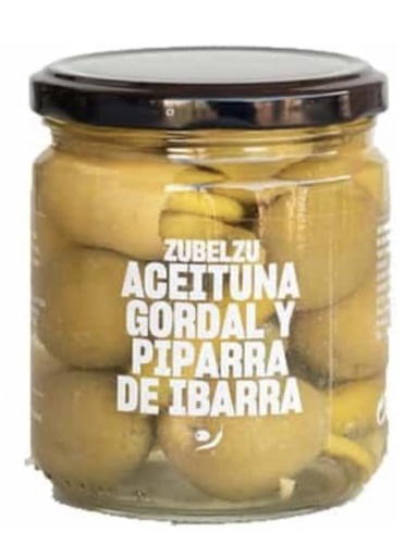 [07901] Aceituna gordal y piparra 370ml ZUBELZU